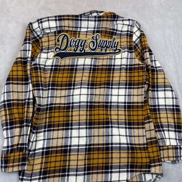 Doggy Supply By Snoop Dogg Mens Plaid Flannel Shirt Medium Long Sleeve - Picture 6 of 7